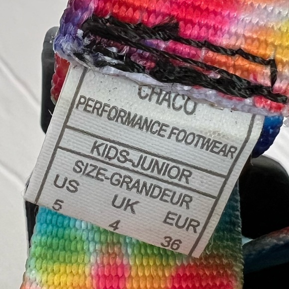 Chaco Chillos Slide Sandals Tye dye Rainbow colored- kids size 5 - Picture 4 of 5